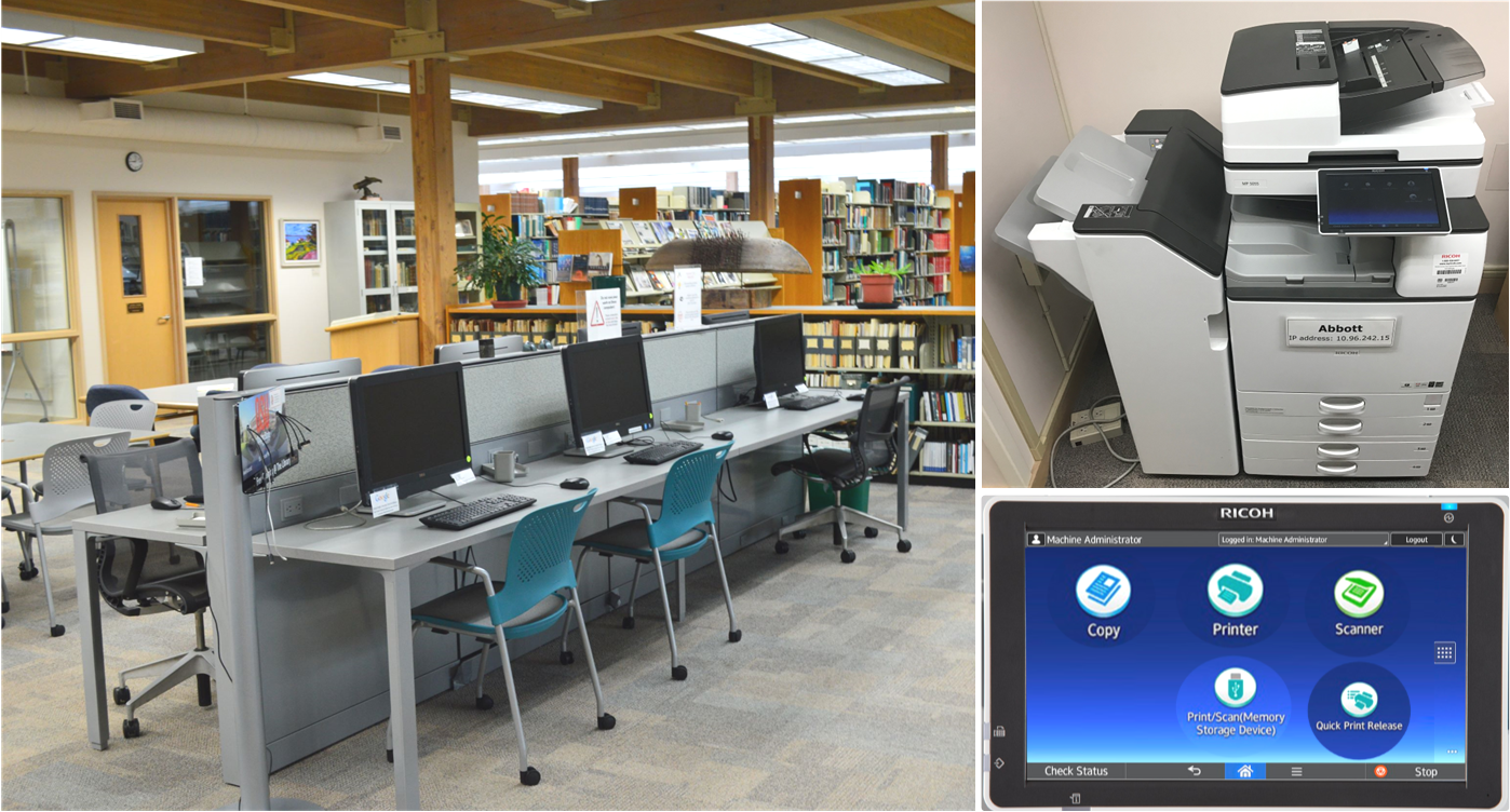 Guin Library's Copier/Scanner/Printer and Internet Computers